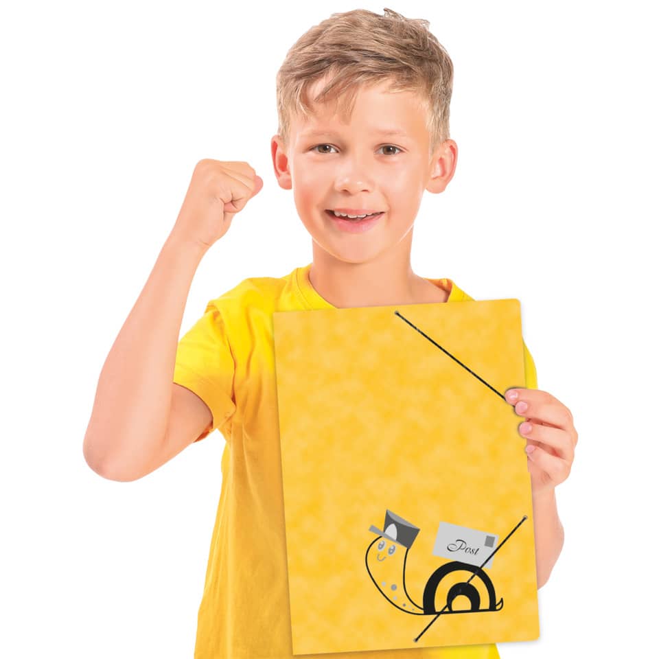 Kinder, Tasche, gelb, Post, Umschlag-Design