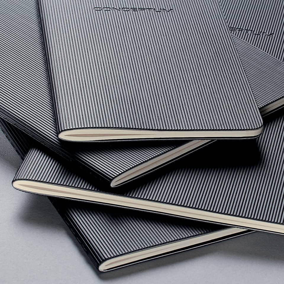 notebooks, cover, polypropylene, gestrichen, schwarz gestreift