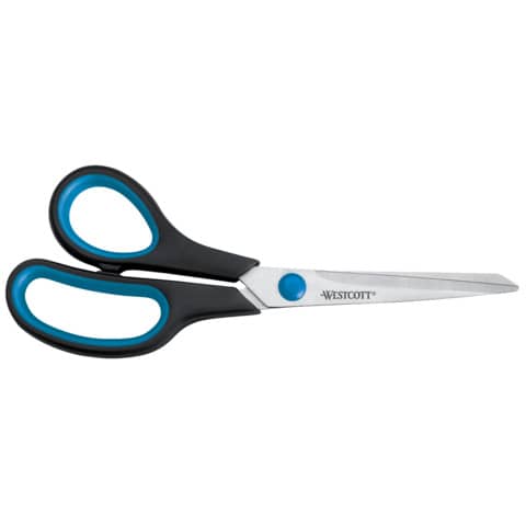 Universalschere Easy Grip, Linkshand, rostfrei, gebogen, asymmetrisch,blau/schwarz, 21 cm WESTCOTT E-30282 00
