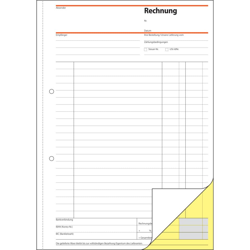 Rechnung, Formular, Kassenbeleg, Kopiervorlage, Quittungskopf
