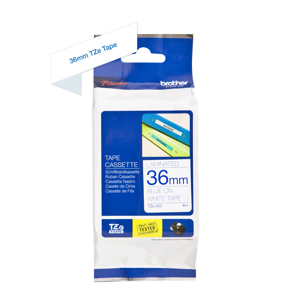 Tonkassette, Tonteppe, 36mm, Laminiert, Blue on White Tape