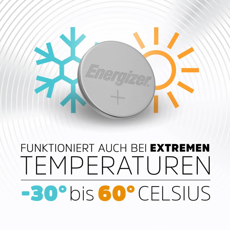 Energizer, Knopfzelle, Coin, Temperaturbereich, Batterie