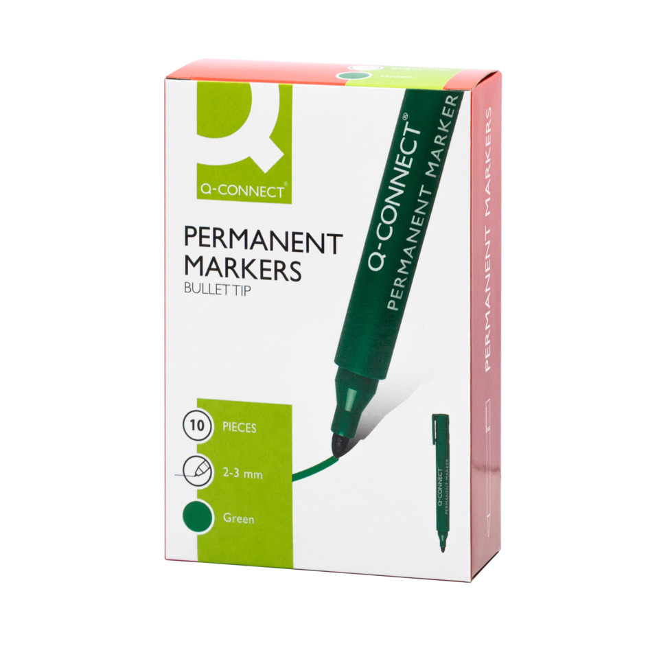 Permanentmarker, Filzstift, Grün, 2–3 mm, 10 Stück