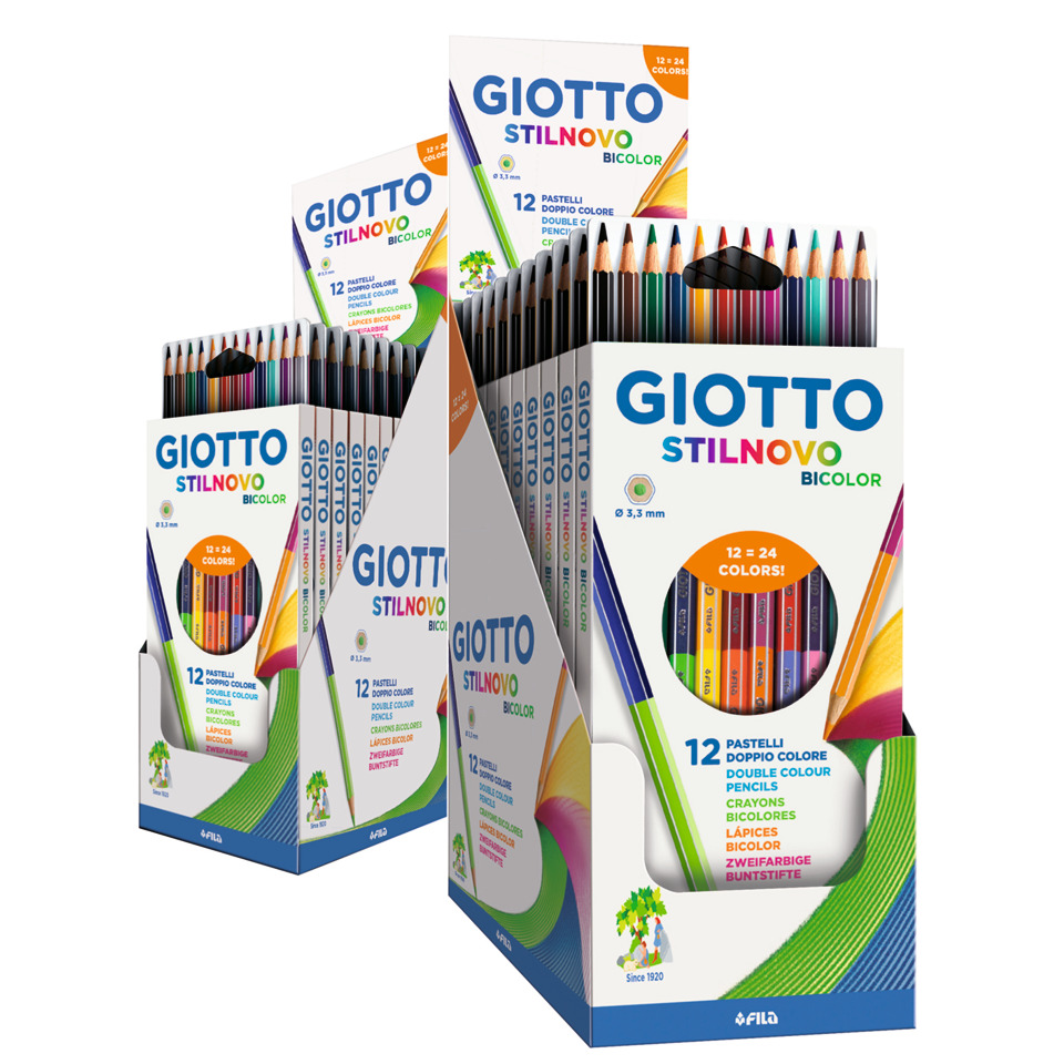 Buntstifte, Farbstifte, 12 Farben, Doppelfarbe, Buntstift-Set