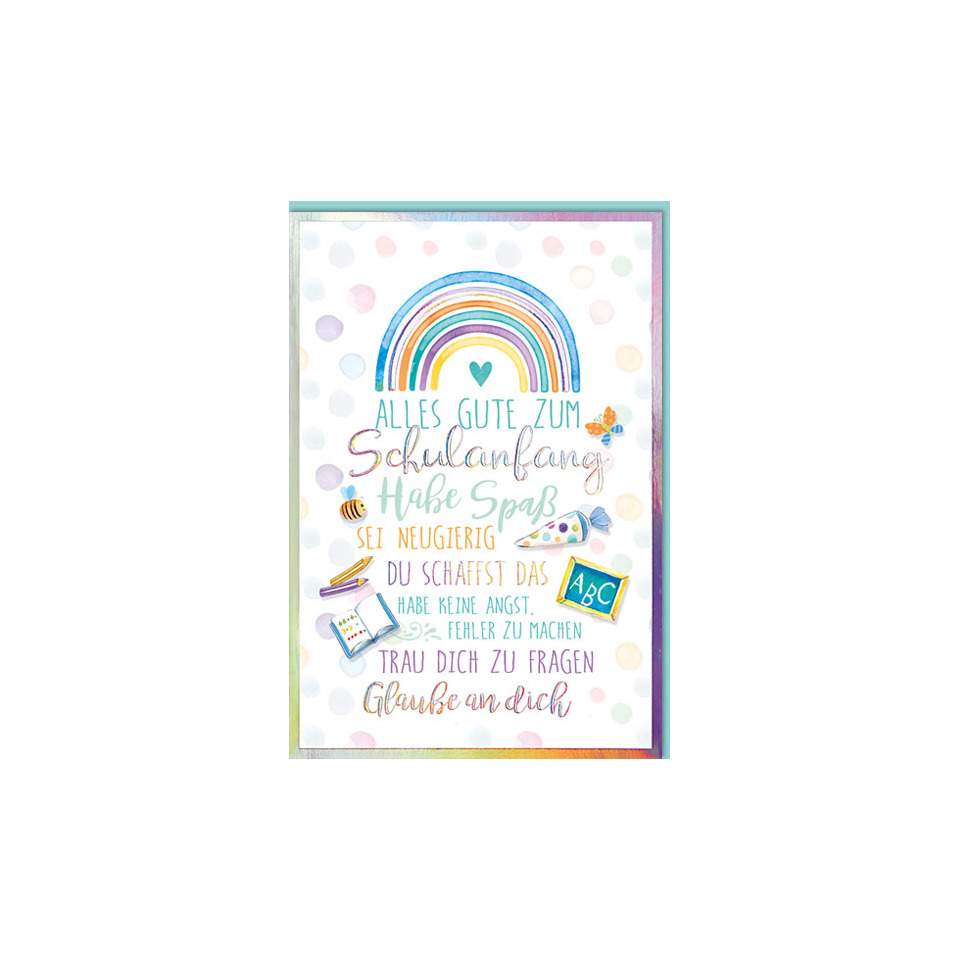 Schultafel, Wandbild, Regenbogen, Motivationstafel, ABC-Schule