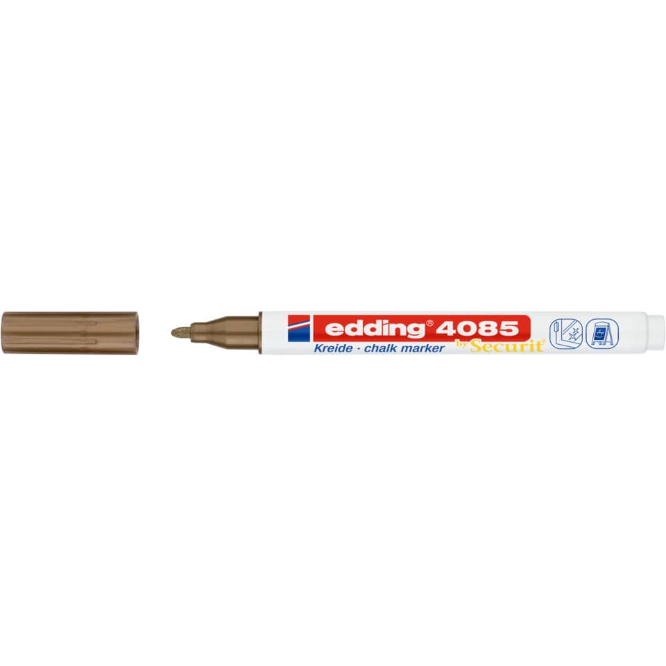 Kreidemarker, Bronzefarbe, Feinschnitt, Edding 4085, MarkerKappe
