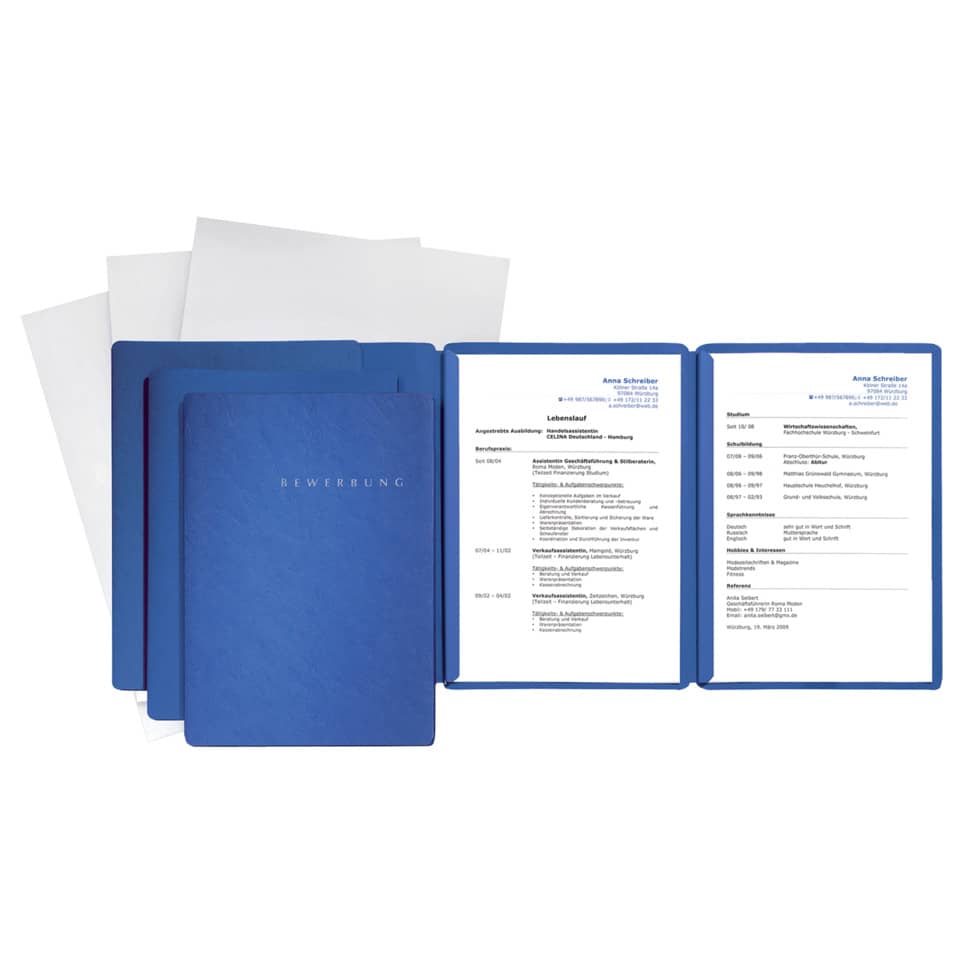 Hängemappen, Ordner, Blau, Dokumentenmappe, Bewerbungsmappe