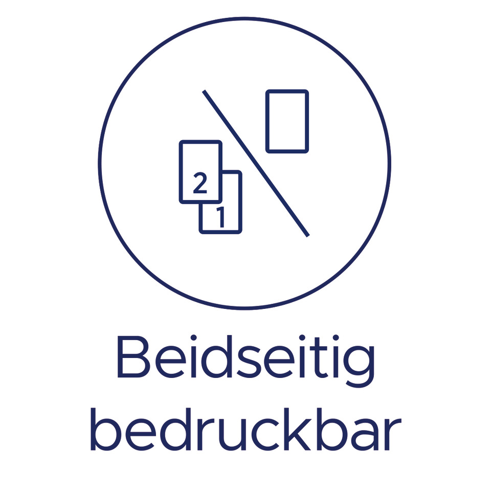 No image low ink, photosensitive, no side printing, die-cut symbol, Beidseitig bedruckbar