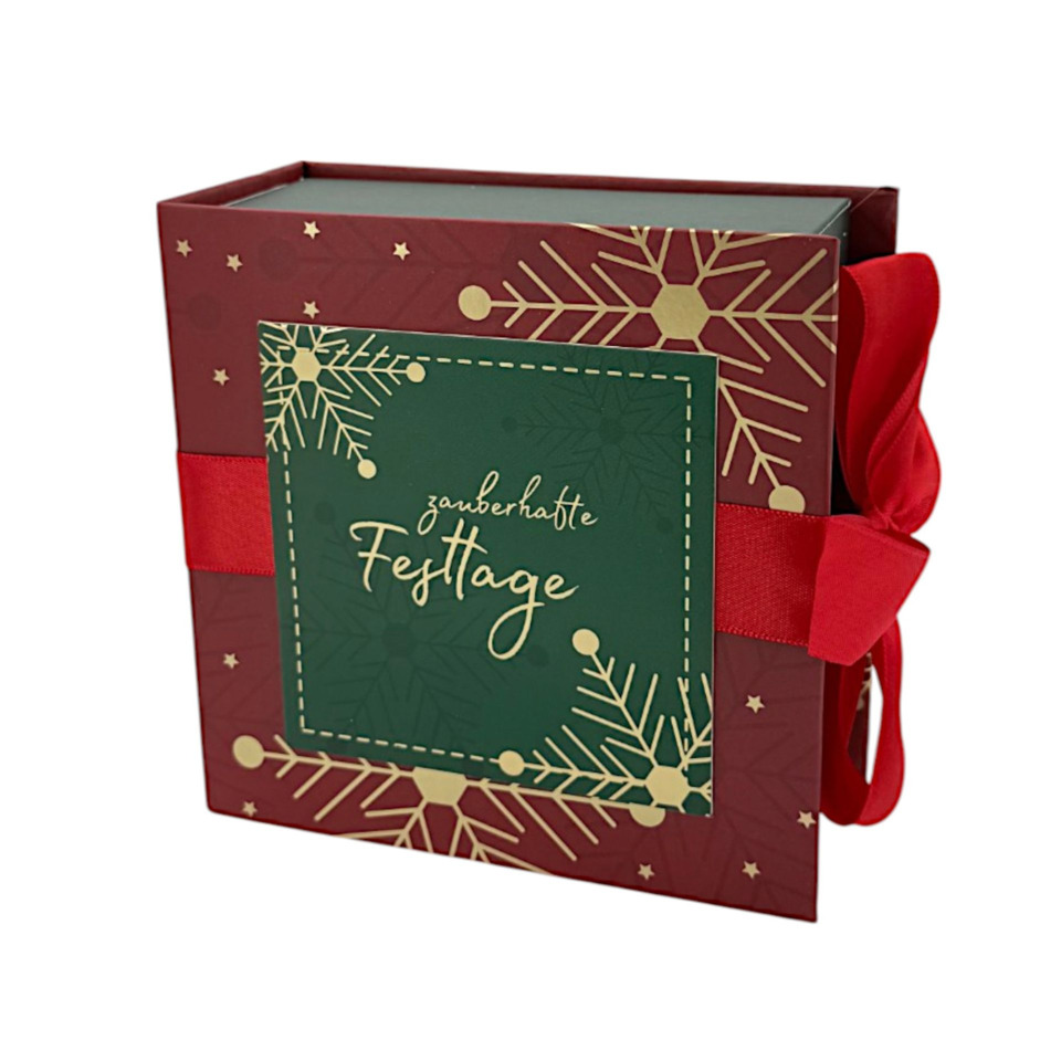Geschenkbox, Weihnachtsverpackung, Rotgrün, Schleife, Dekor
