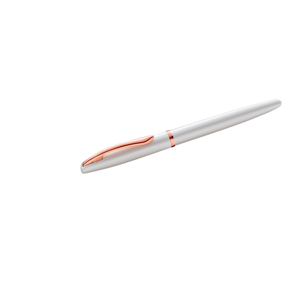 Stift, Kugelschreiber, Metallisch, Rosenholz, Silberner Körper