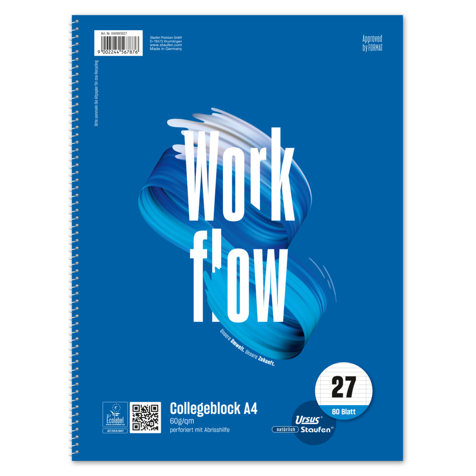 Notizblock, Kollegblock, A4-Format, Schreibblock, Spirale gebunden