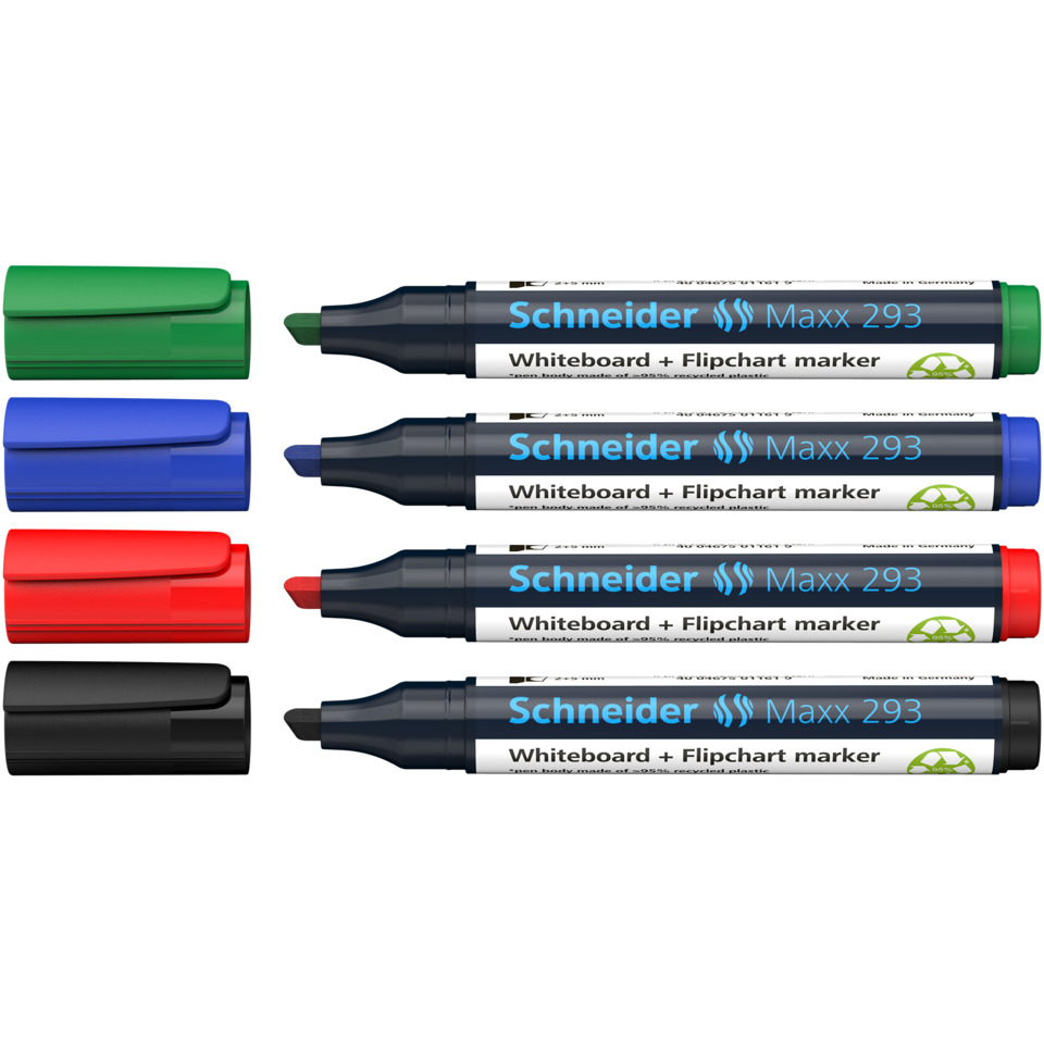 Whiteboard-Marker, Filzspitze, Bunte Farben, Mehrfarbige Marker, Schneider Maxx 293
