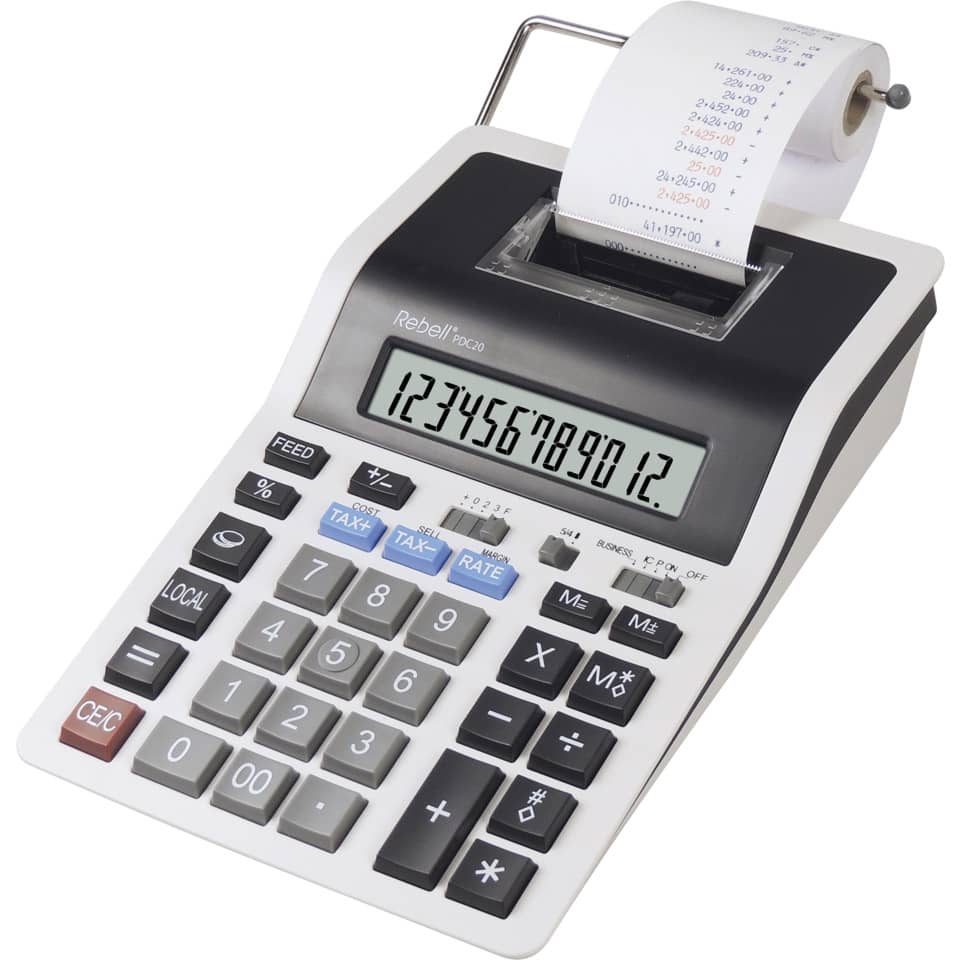 Taschenrechner, Schreibtischrechner, Druck, Kassierer, Tasten