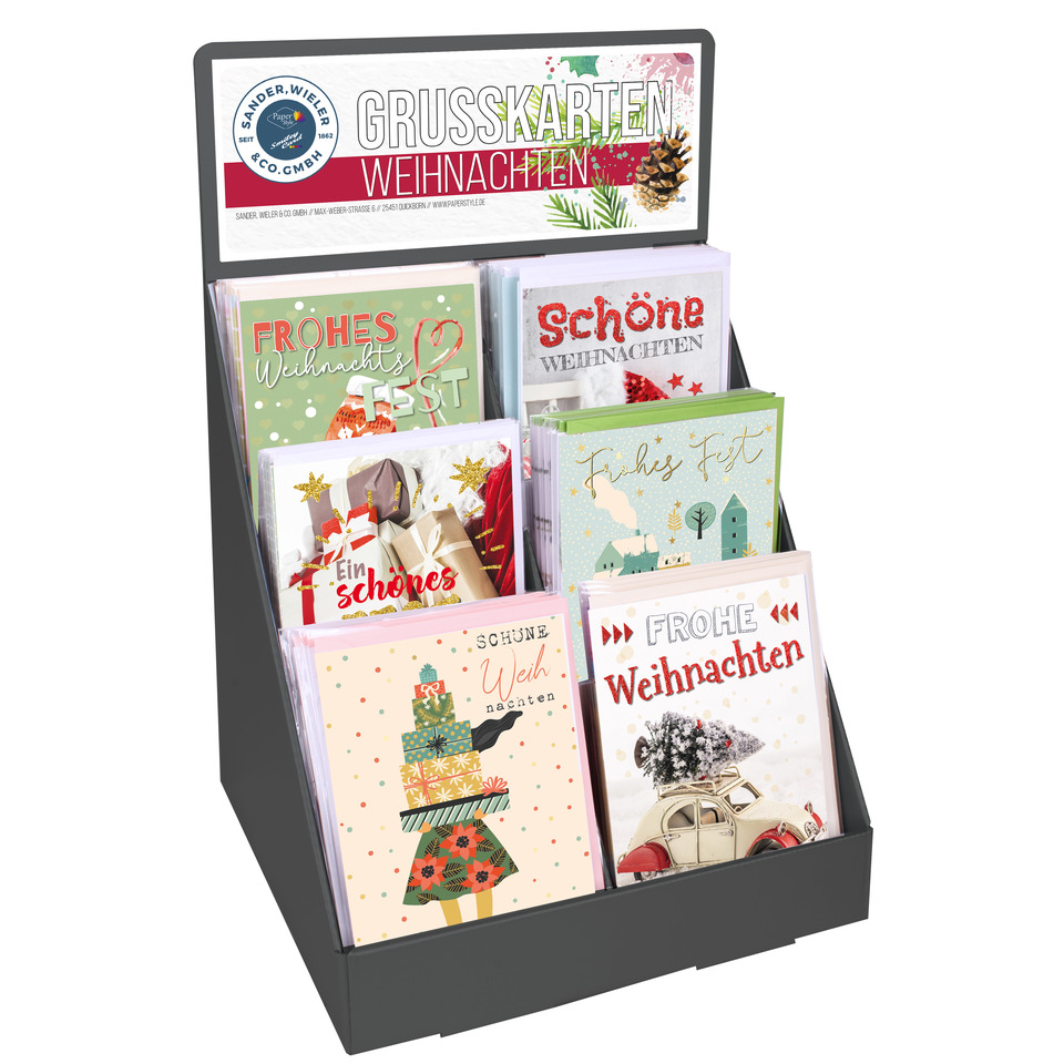 Weihnachtskarten, Grußkarten, Kartenständer, Vintage-Design, Festliche Karten