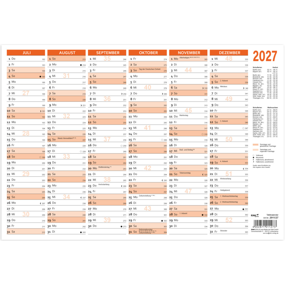 kalender, jahr 2027, monatliche kalenderansicht, monatskalender, termine