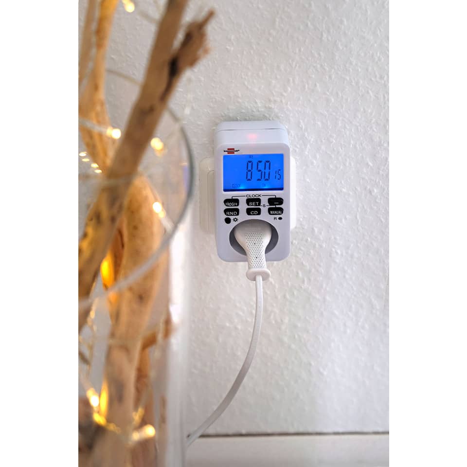 digitaler Timer, elektronischer Timer, Countdown-Timer, blauer Display, Steckgerät