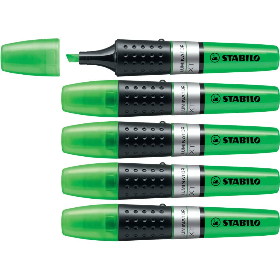 highlighter, marker, green, tip-cap, non-scented