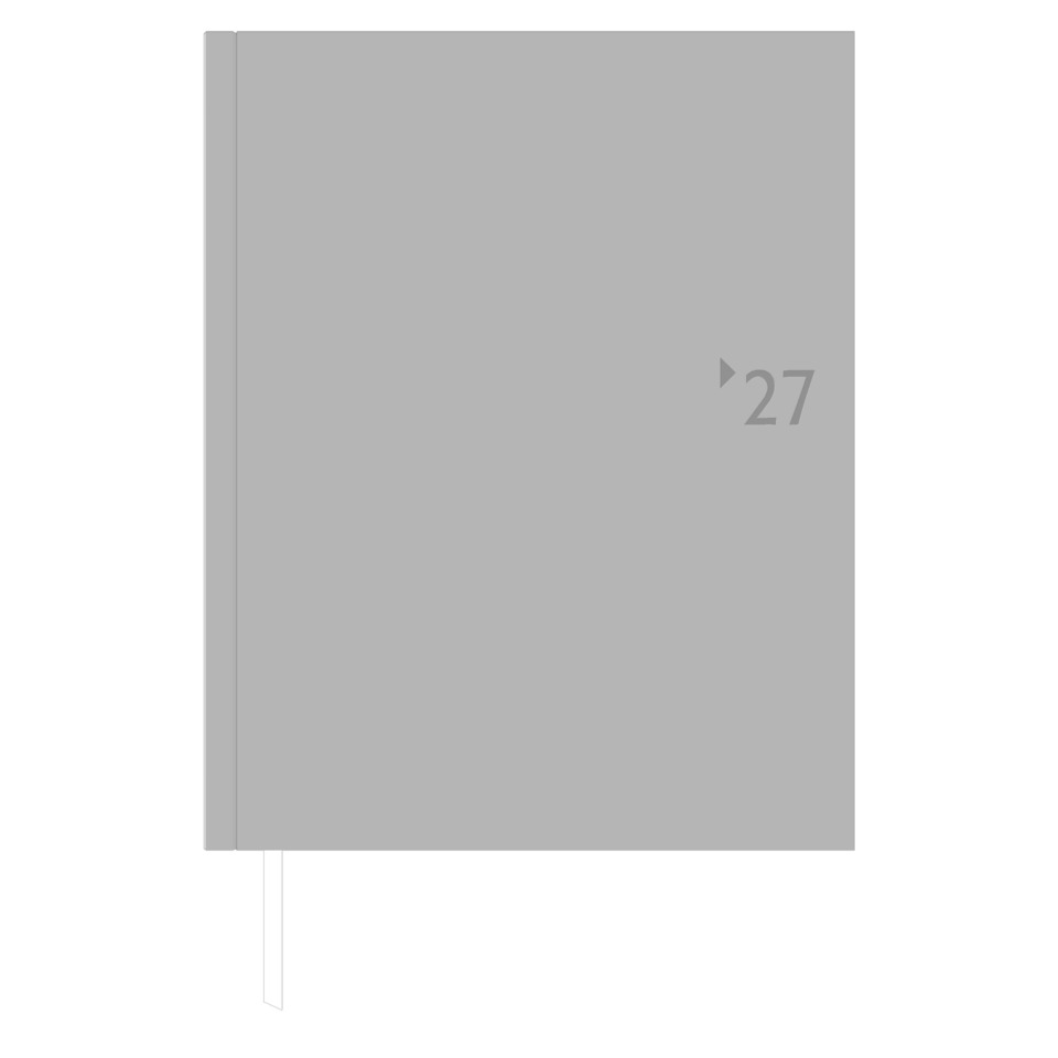 Notizbuch, Planer, Grau, geschlossen, 27. Tag