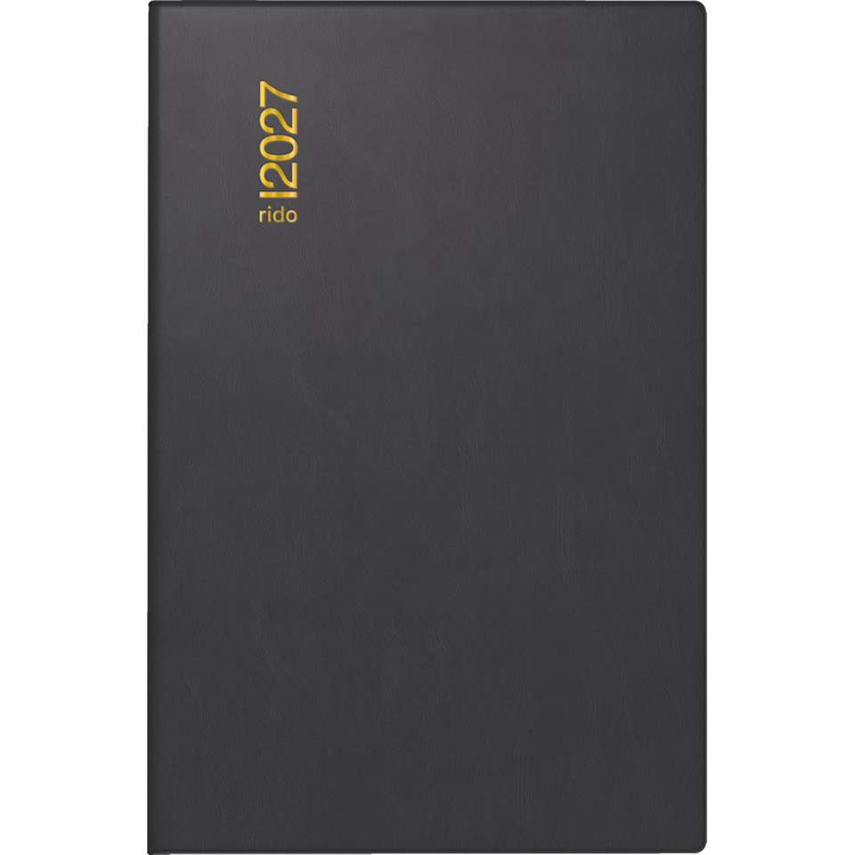 notebook, planner, black cover, minimal, rido 2027