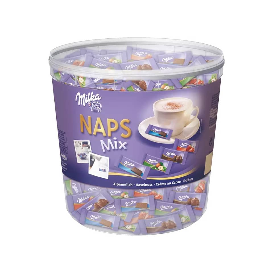 Naps Mix, Milka, Schokolade, Becher, Körbchen