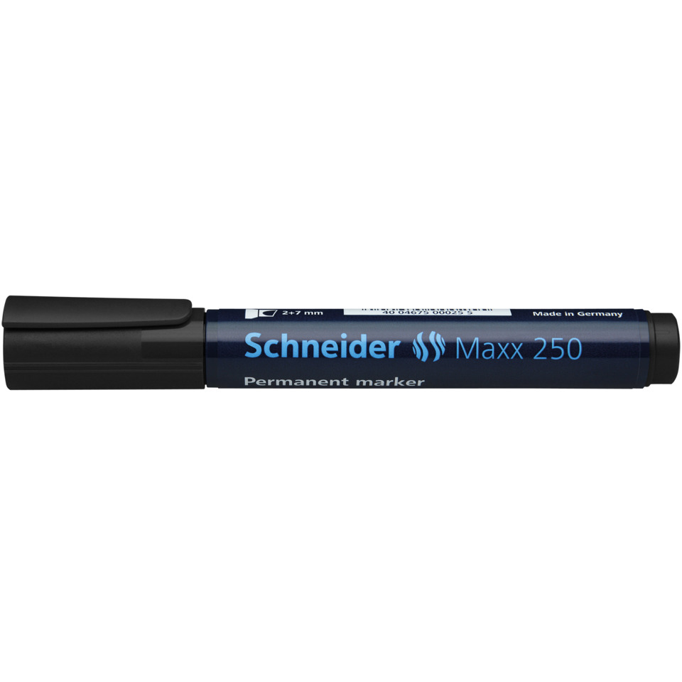Permanentmarker, Markerstift, Schneider Maxx 250, Blaues Tintenpunkt, Metallgehäuse