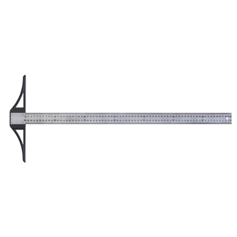 Zeichenschiene, rostfreier Edelstahl, mm-Teilung an beiden Kanten, 70 cm RUMOLD 313070