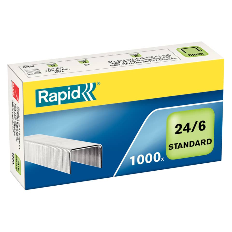 Schachteln, Sicherheitsclip, Standard 24/6, 1000 Stück, Kartonverpackung
