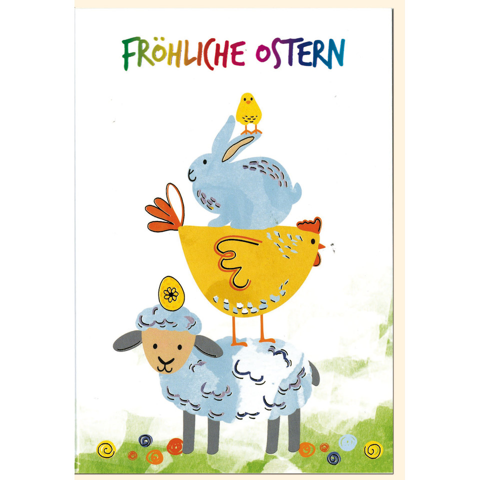 Ostern, Huhn, Schaf, Vogel, Schmuckkarten