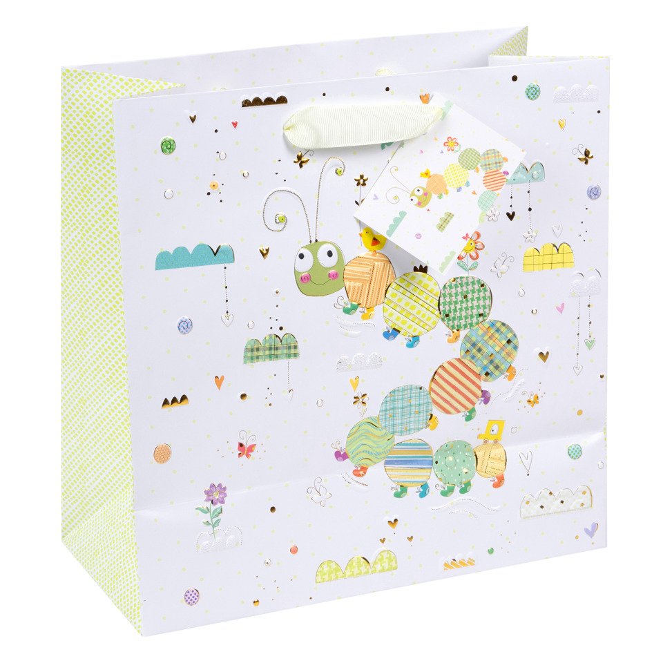 Geschenkbeutel, Papiertragetasche, Kindermotiv, Luftballon Muster, Pastellfarben