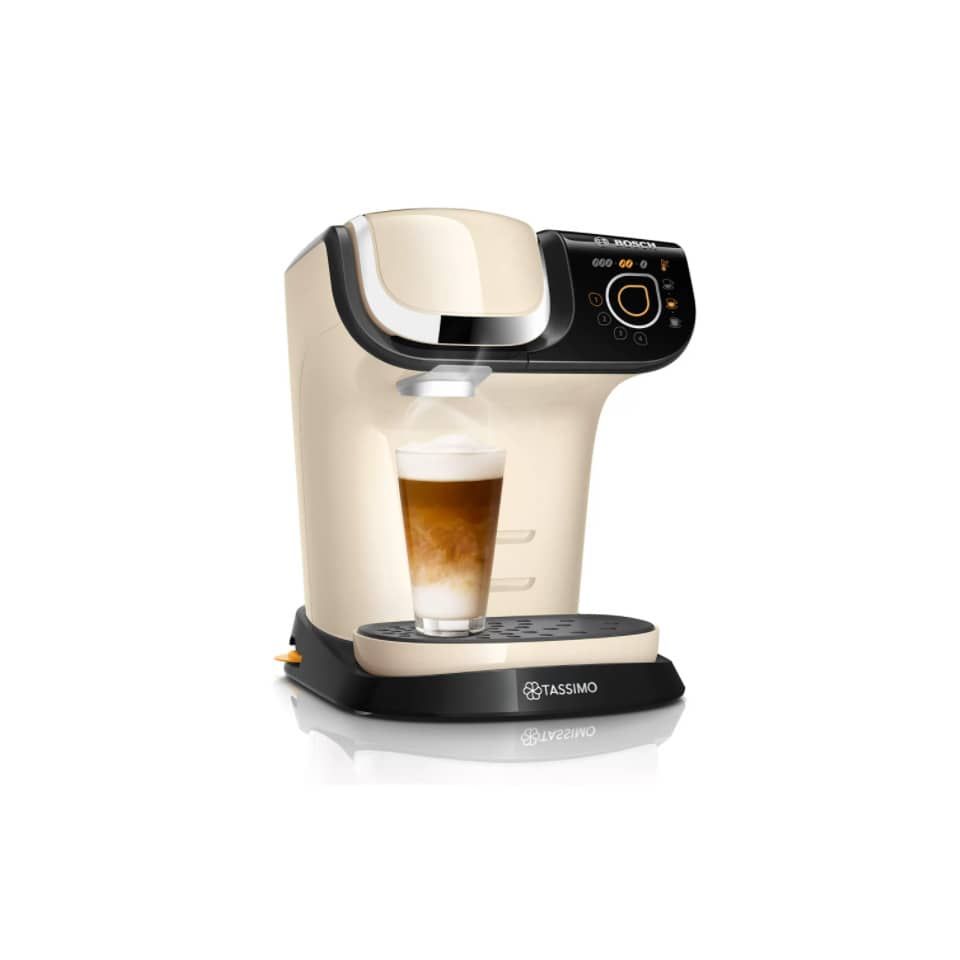 Kaffeevollautomat, Espresso, Kaffeemaschine, Milchaufschäumer, Beige Schwarz