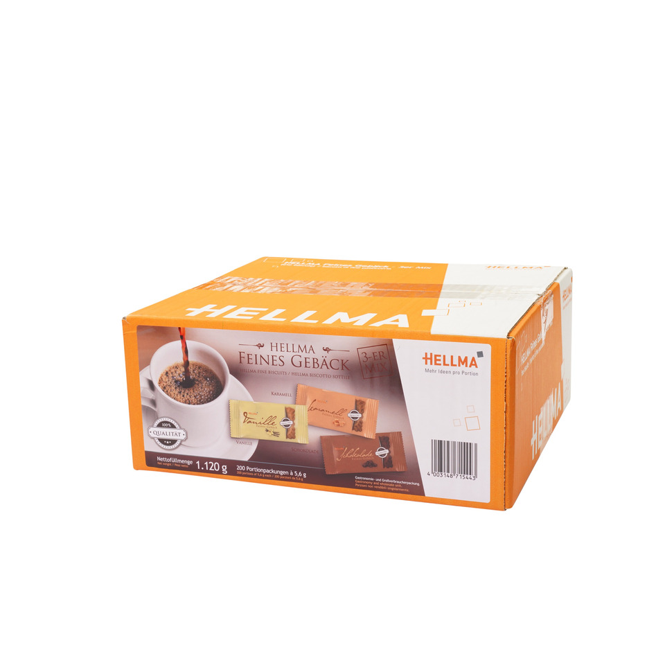 Orangene Box, Keksbox, Biscotti, Schachtel Packaging, Serviergröße 1.120 g