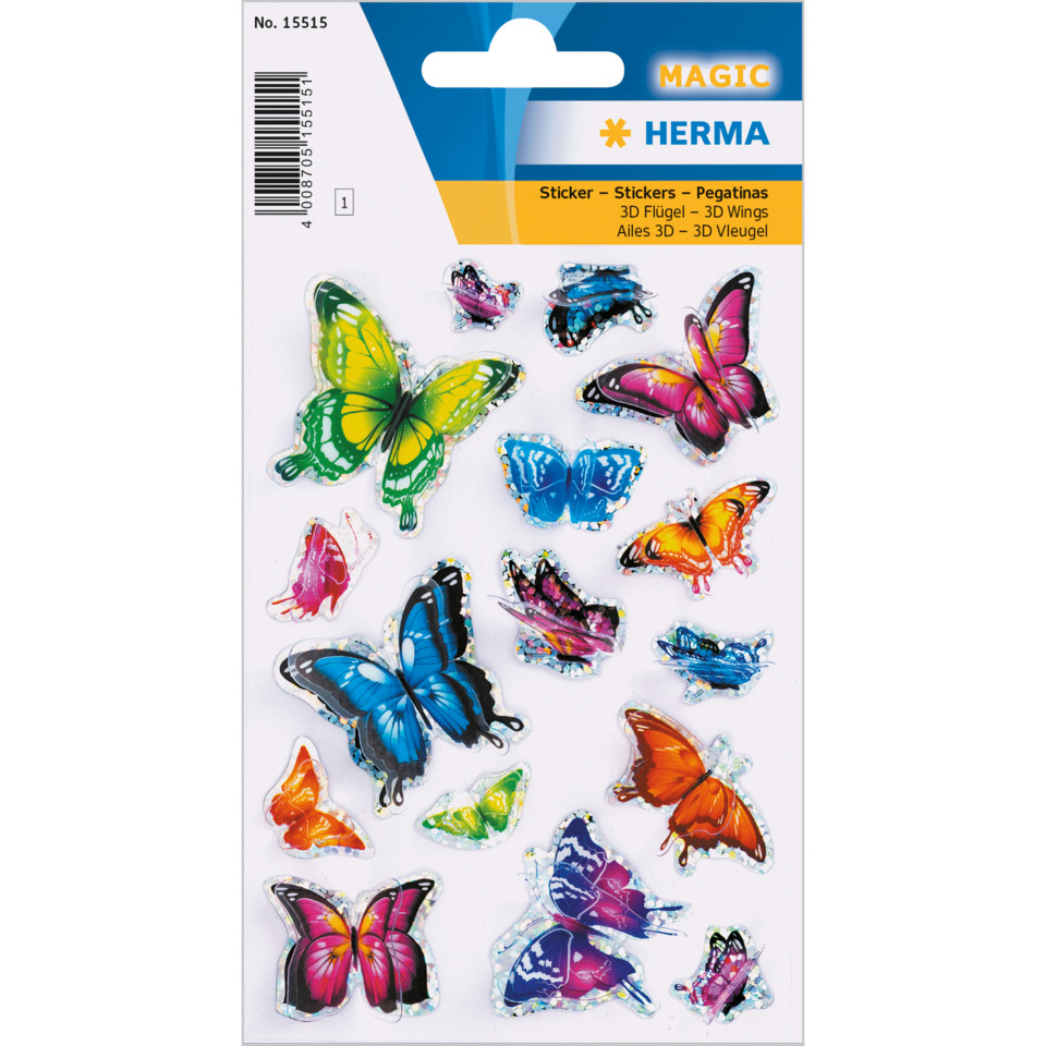 Schmetterling-Aufkleber, Stickerbogen, 3D-Aufkleber, bunte Schmetterlinge, Nature Sticker