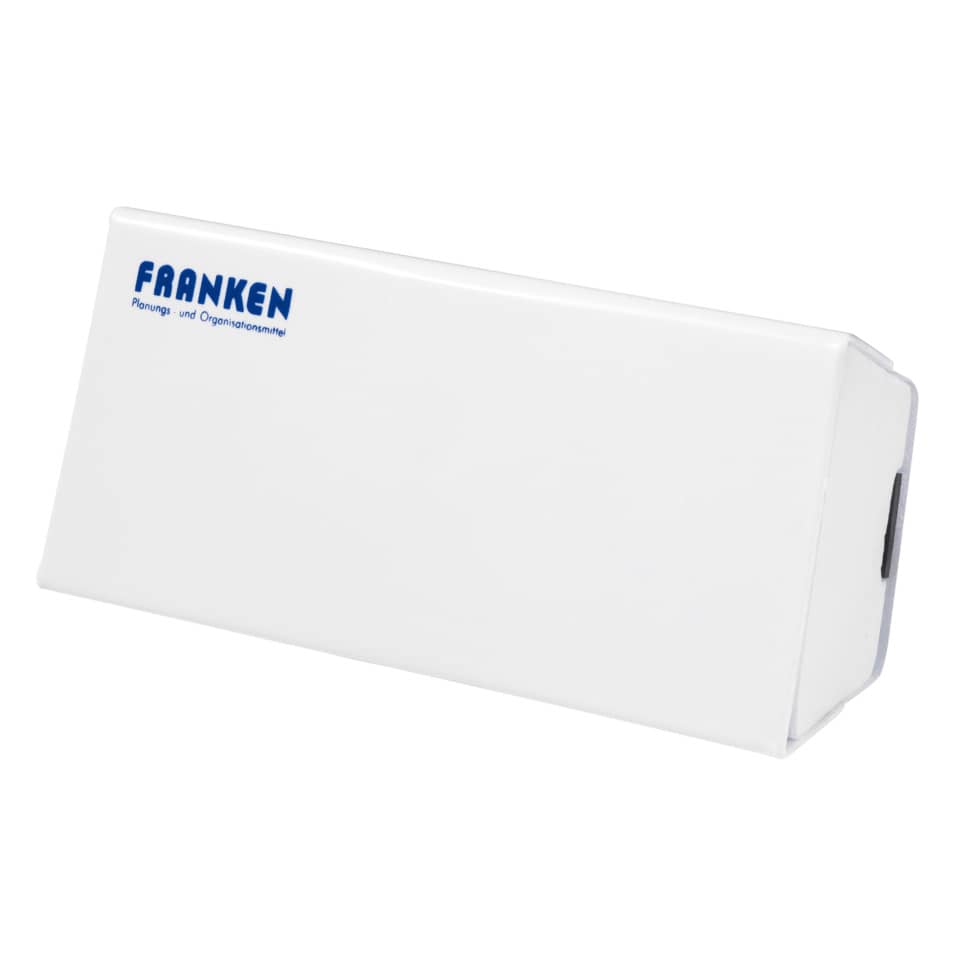 weißes Etui, Aufbewahrungskoffer, Franken, Kunststoff, Schiebeverschluss