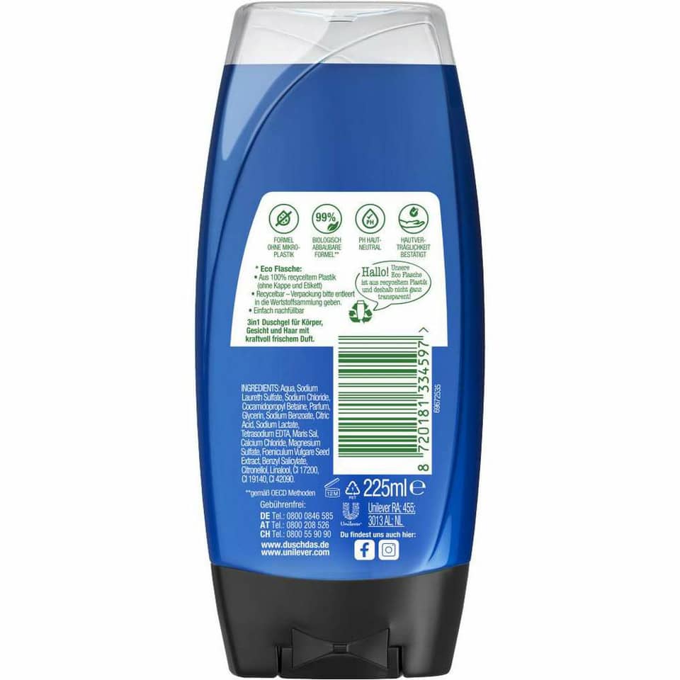 Duschgel, Flasche, Blau, Körperpflege, 125ml