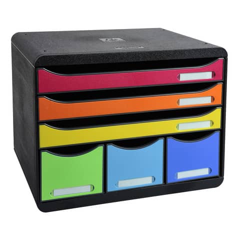 Schubladenbox STORE-BOX MAXI 6 offene Laden, Regenbogen EXACOMPTA 306798D
