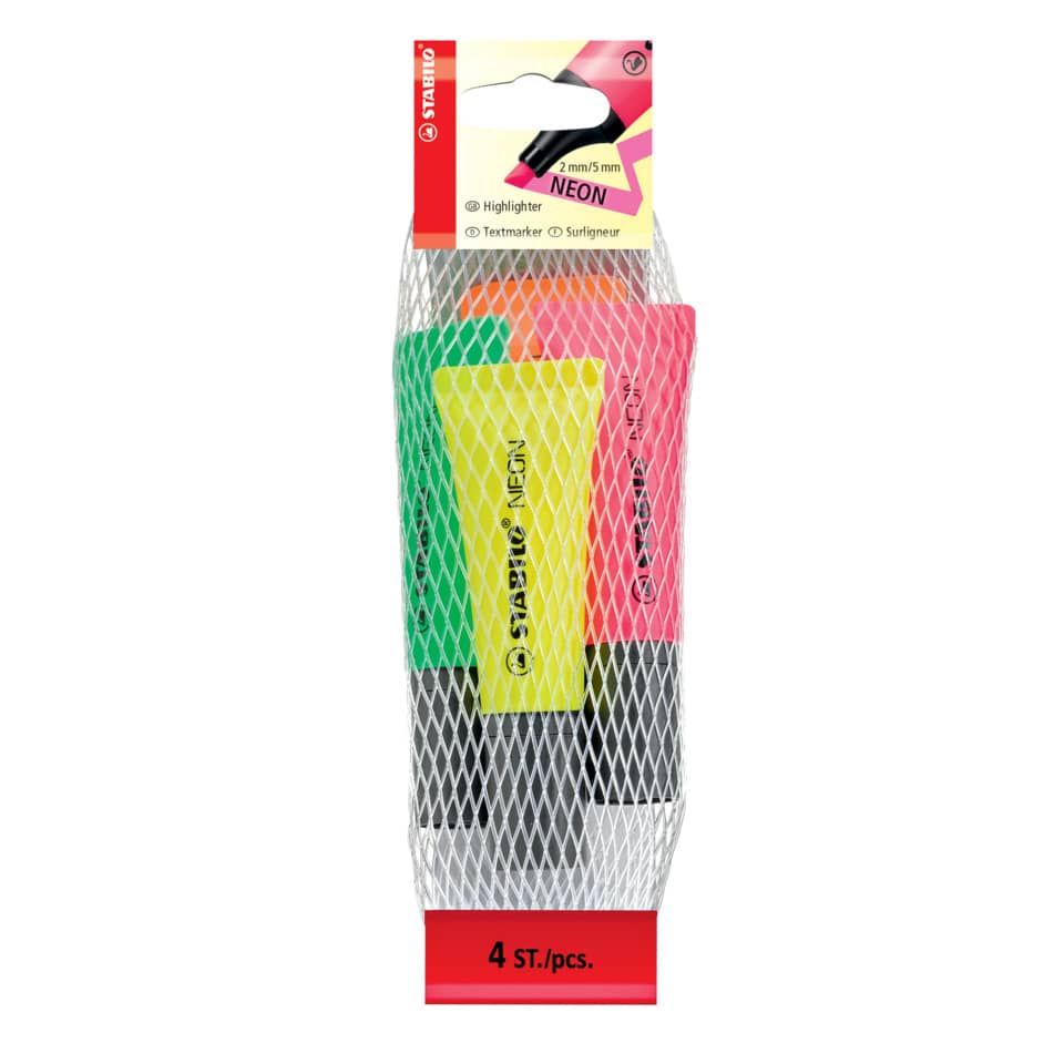 Highlighter, Neon, Filzstifte, Schreibset, 4 Stück