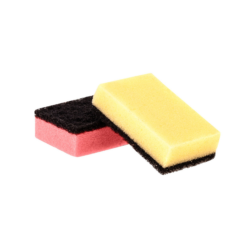 Schwamm, Reinigungsschwamm, Spülschwamm, Schwarz-Pink, Gelb