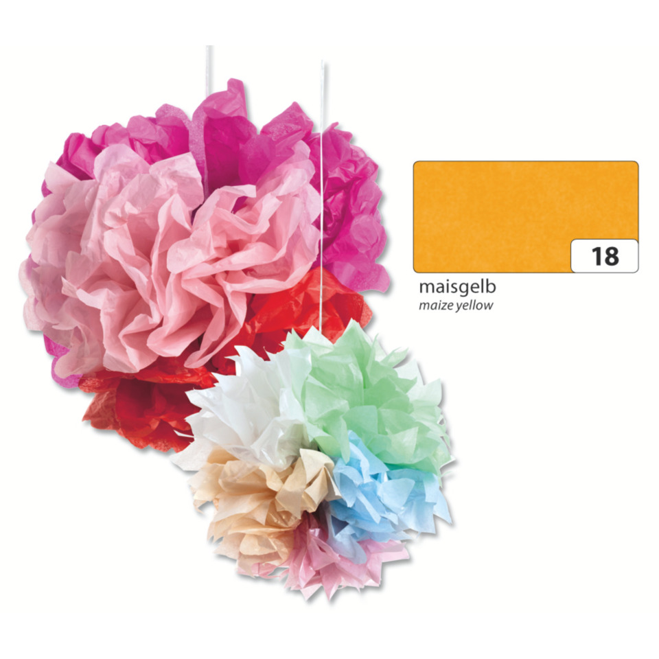 Kunstblume, Papierblume, Deko-Kugel, Bunt, Farbige Pomponen