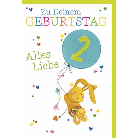 Geburtstagskarte Kinder Zahl 2 BRAUN+COMPANY 5035-23062