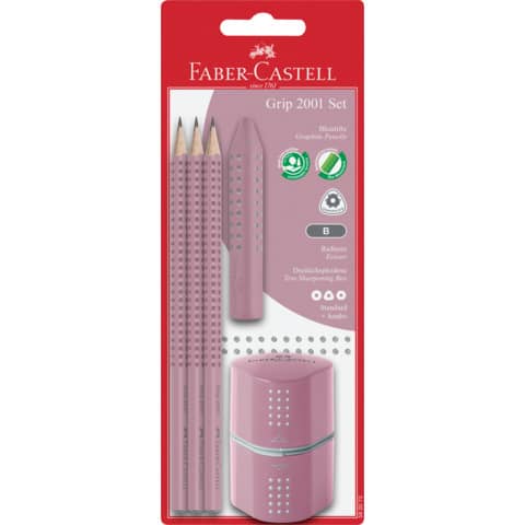 Schreibset 3-teilig Grip 2001 B rose shadows FABER CASTELL 580073