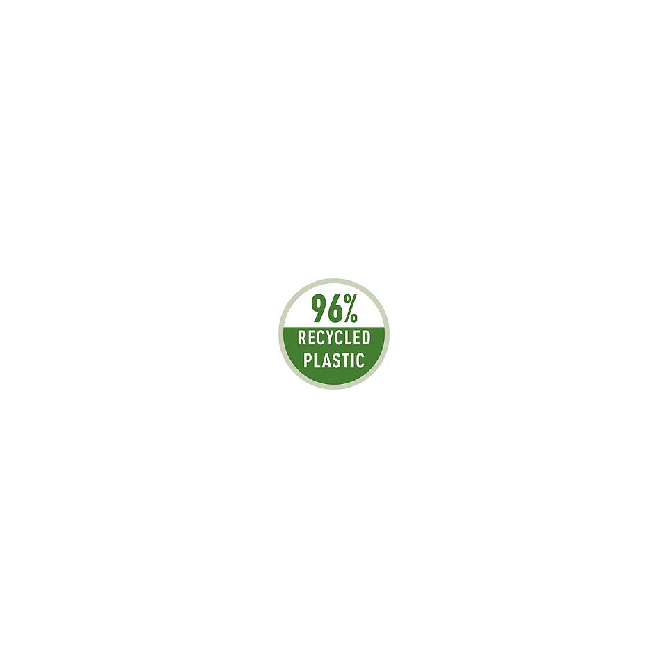 recyceltes Plastik, grünes Label, 96%, runder Aufkleber, Öko-Tag
