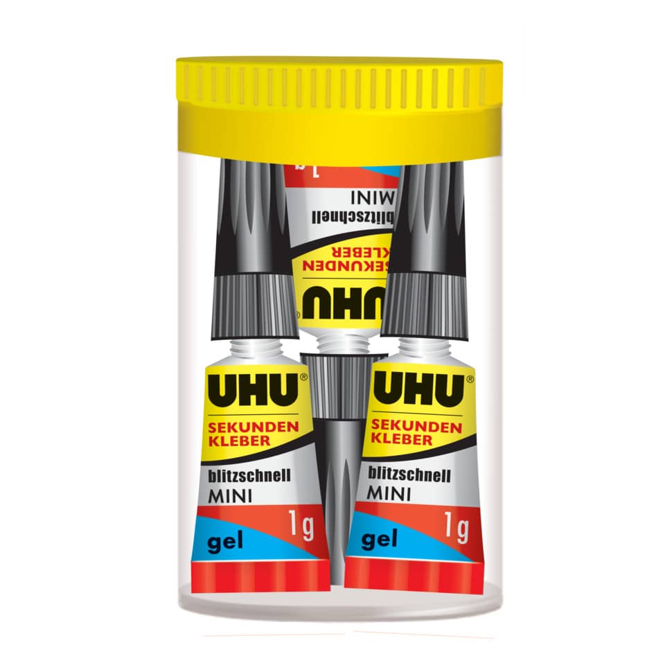 Kleber, UHU, Gel, Mini, Kunststofftuben