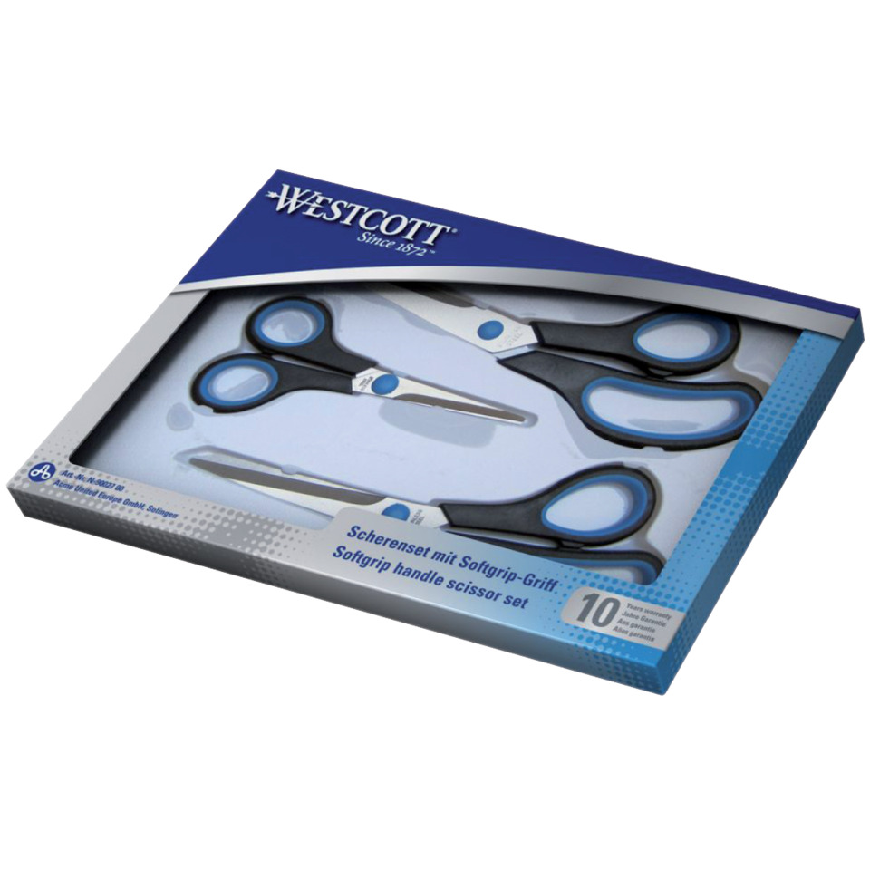 Scheren-Set, Scheren, Schwarz, Blau, Softgrip