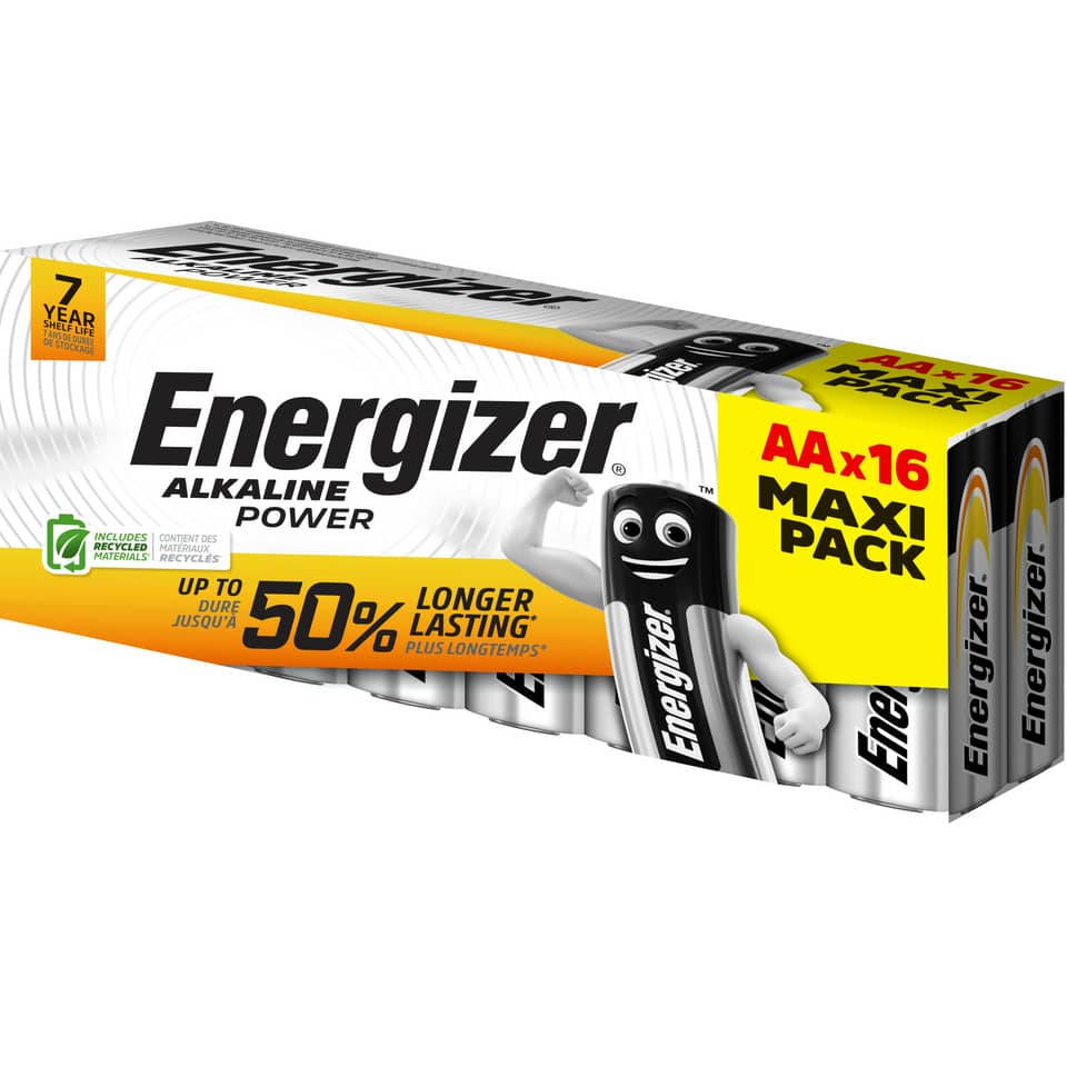 Batterie Alkali-Mangan Power, LR6/AA/Mignon, 16 Stück ENERGIZER E300173001