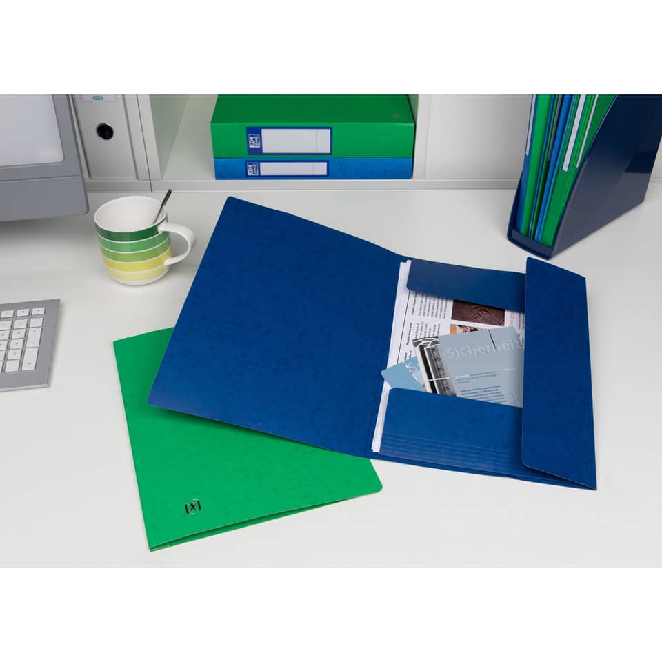 Ordner, Aktenordner, Kunststoff, blau, grün