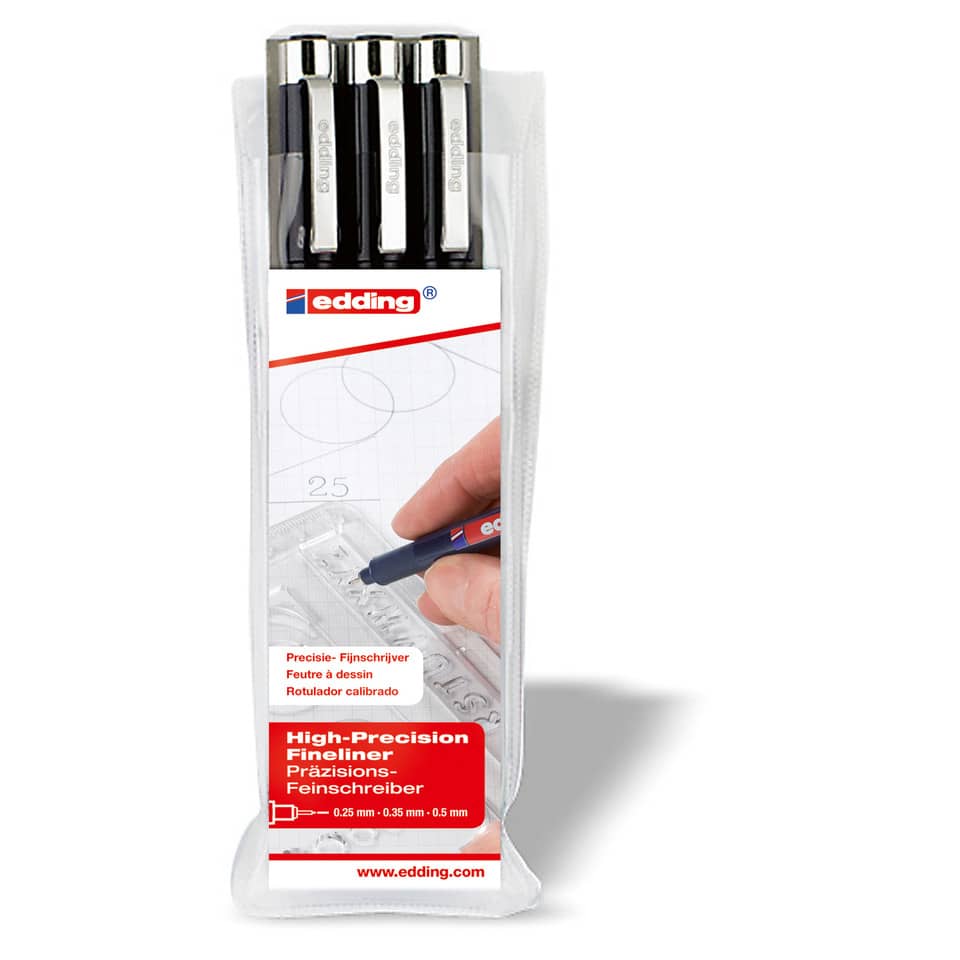 feinerstift, hochpräzision, schwarzTinte, nachfüllbar, stift-set