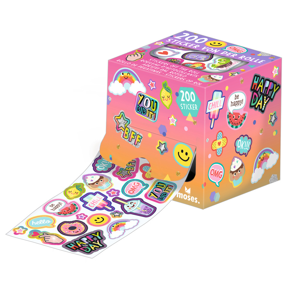 stickers, balloon, box, colorful, decorative