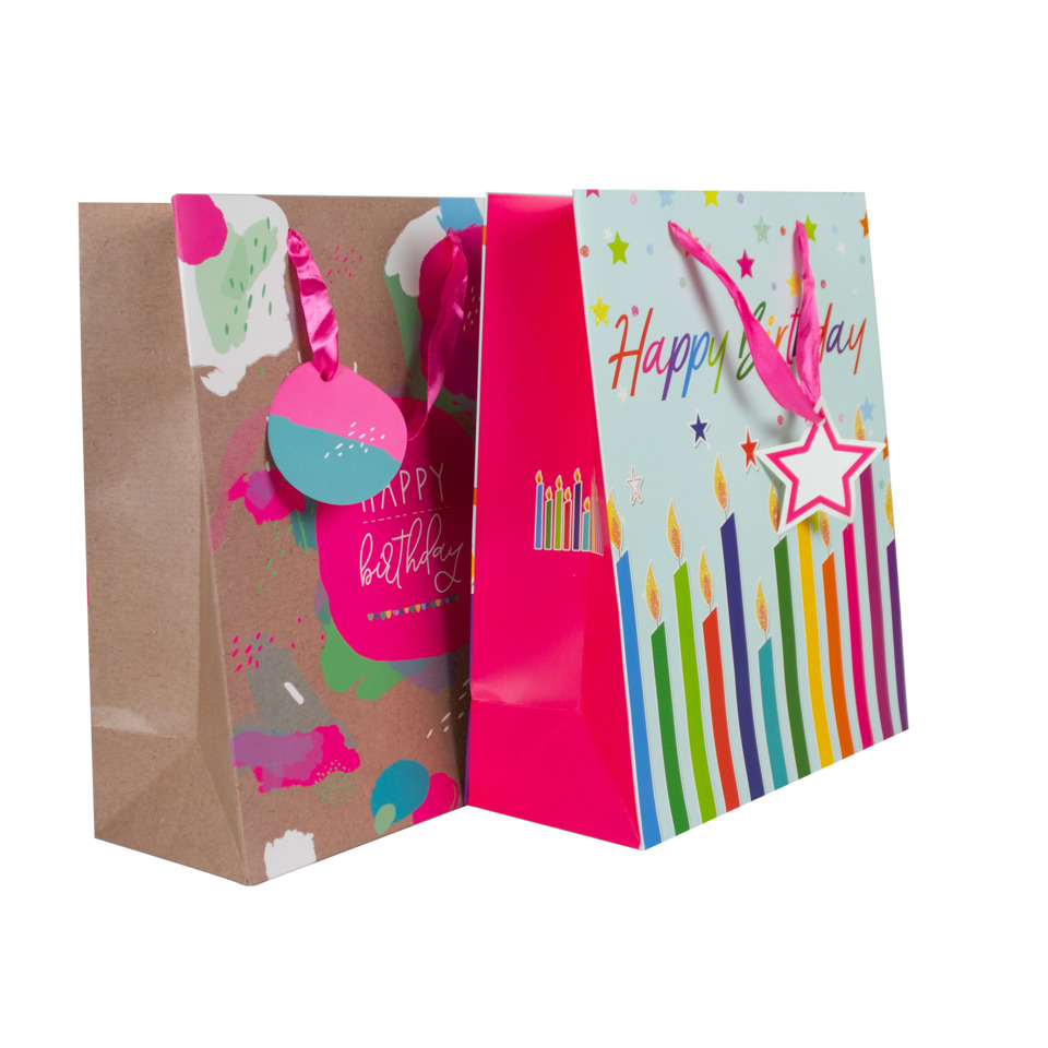 Geschenkbeutel, Geschenkverpackung, Bunte Geschenketaschen, Birthday, Papiertragetaschen