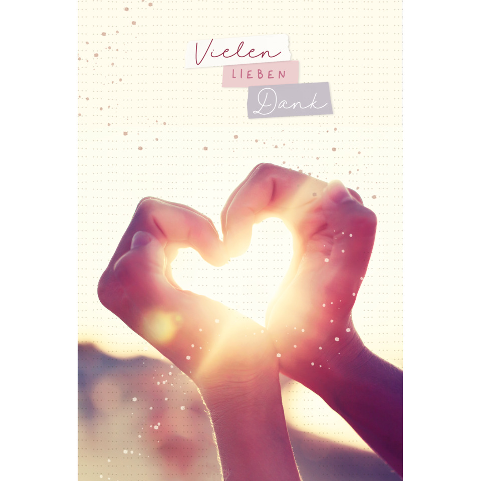 Handform, Herz-Licht, Sonnenlicht, Dankeskarte, Geste
