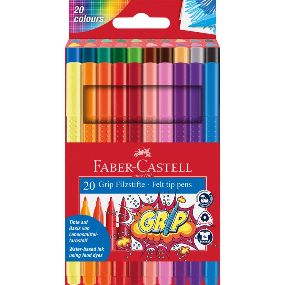 Filzstifte, Marker, Farbset, 20 Farben, Farbstifte-Set